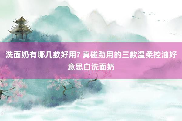 洗面奶有哪几款好用? 真碰劲用的三款温柔控油好意思白洗面奶